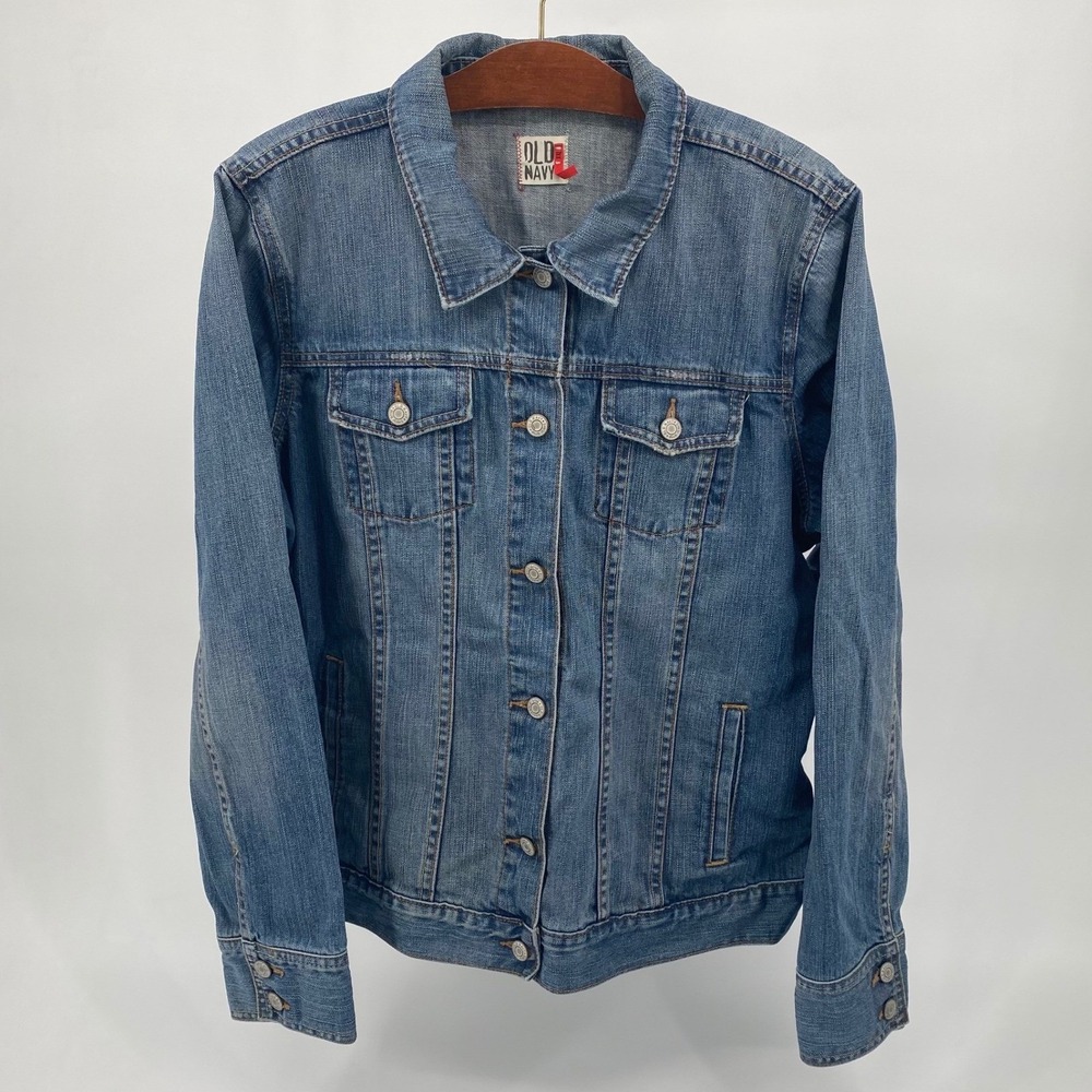 Old Navy Denim Jacket Women's Light Wash Western Jean Jacket Classic XXL